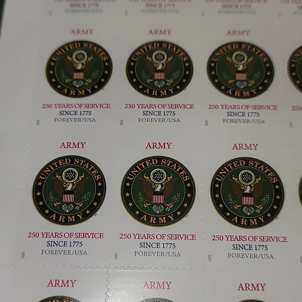 100 U.S. Army  250th USPS‎ Stamps Military Postage Stamp Army Marines